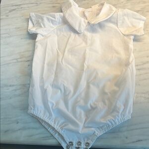 TBBC White Baby Onesie with Peter Pan Collar